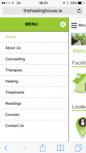 Responsive Web Design - After - Menus - www.thehealinghouse.ie