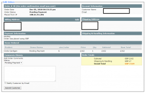 Backend Ordering System - Individual Orders